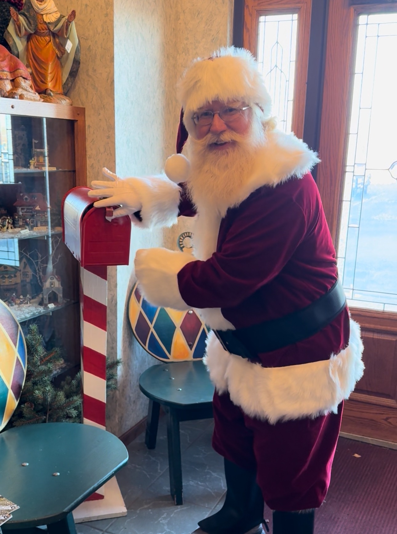 Santa Jangle checking his Christmas mailbox