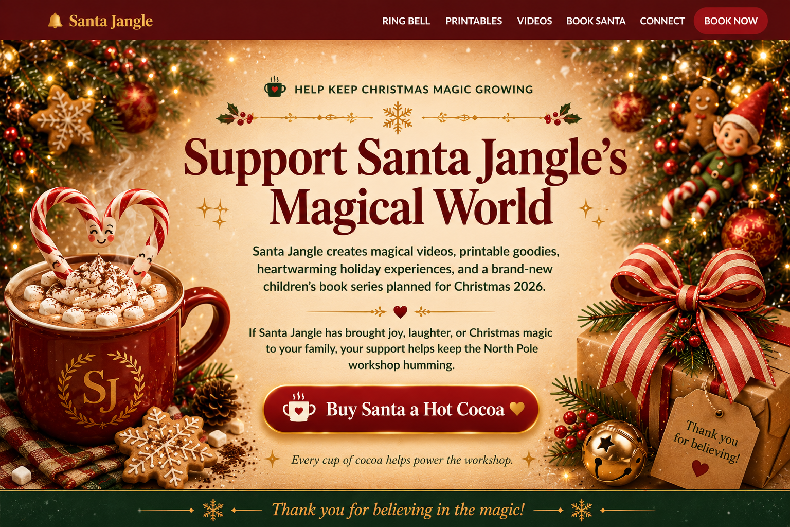 Support Santa Jangle's Magical World — Buy Santa a Hot Cocoa